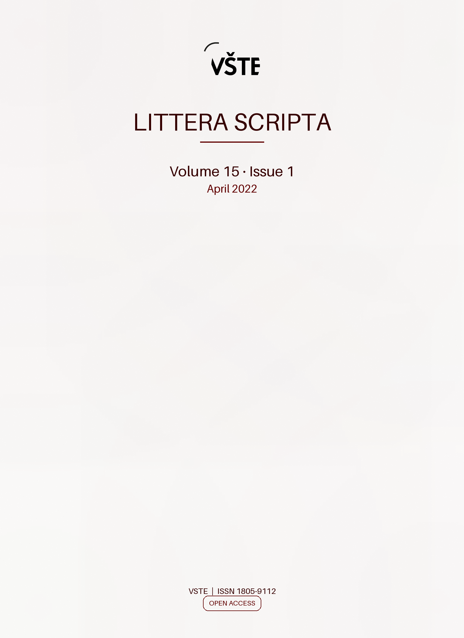 Volume 15, Issue 1 cover